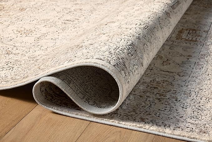 Loloi Teagan Collection TEA-03 Ivory/Sand 2'-8" x 7'-6" Runner Rug, Large, Soft Neutral Rug, High-Traffic for Living Room, Bedroom, Home Office, Dining Area
