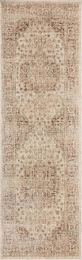 Loloi Magnolia Home by Joanna Gaines Junie Collection JUE-04 Natural/Clay 3'-11" x 5'-7", .38" Pile Height, Accent Rug