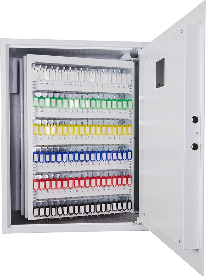 Barska 736-Key Digital Wall-Mount Key Cabinet Safe – Steel Key Lock Box with PIN Code Access, 2 Locking Bolts & Key Tags – Ideal for Home, Office, Property Management & Businesses