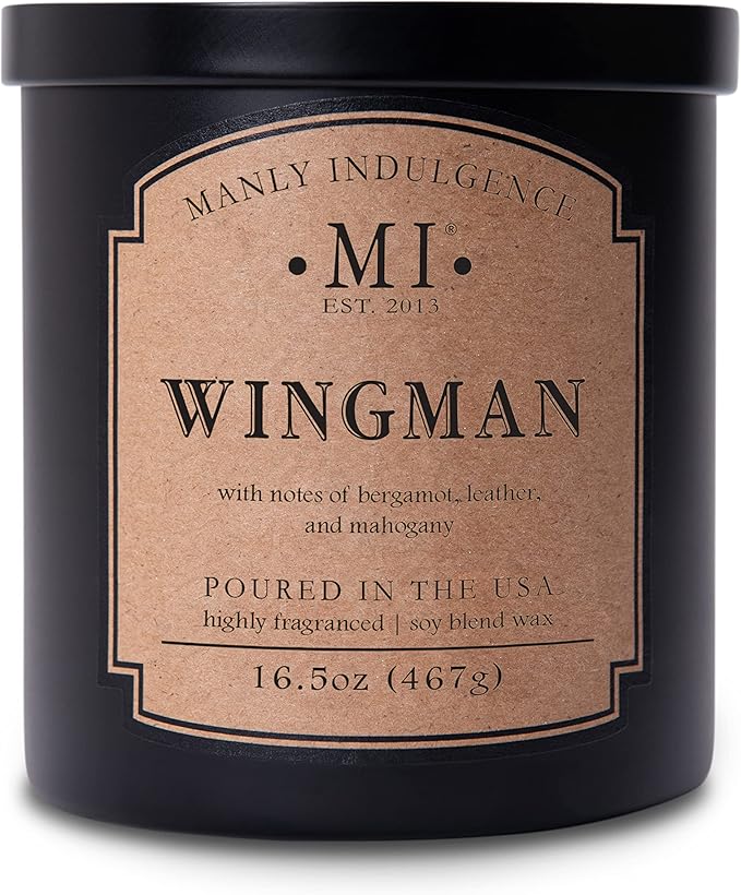 Manly Indulgence Last Call Scented Candles for Men, 2 Wick, 16.5 oz, Premium Soy Blend Wax, 60H Burn, Candles for Home Scented - Made in The USA