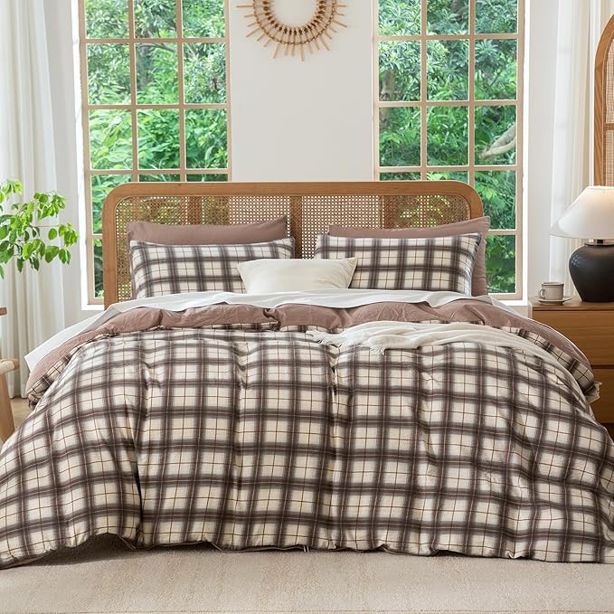 Buffalo Plaid Comforter Set King 3 Pieces Soft Cute Plaid Bedding Comforter Lightweight Check Geometric Style Geometric Comforter Set for All Seasons 1 Comforter and 2 Pillowcases