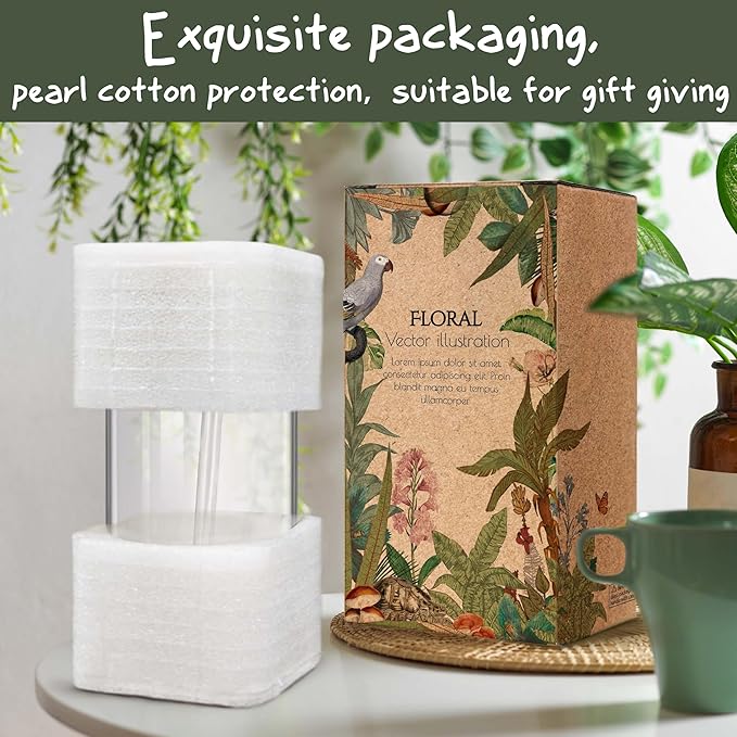 Floral Iced Glass Cups with Bamboo Lids and Straws 16oz Wildflower Coffee Cup Gift for Women Cute Flower Drinking Glass with Cleaning Brushes Gifts for Mother Birthday Bridesmaid Party