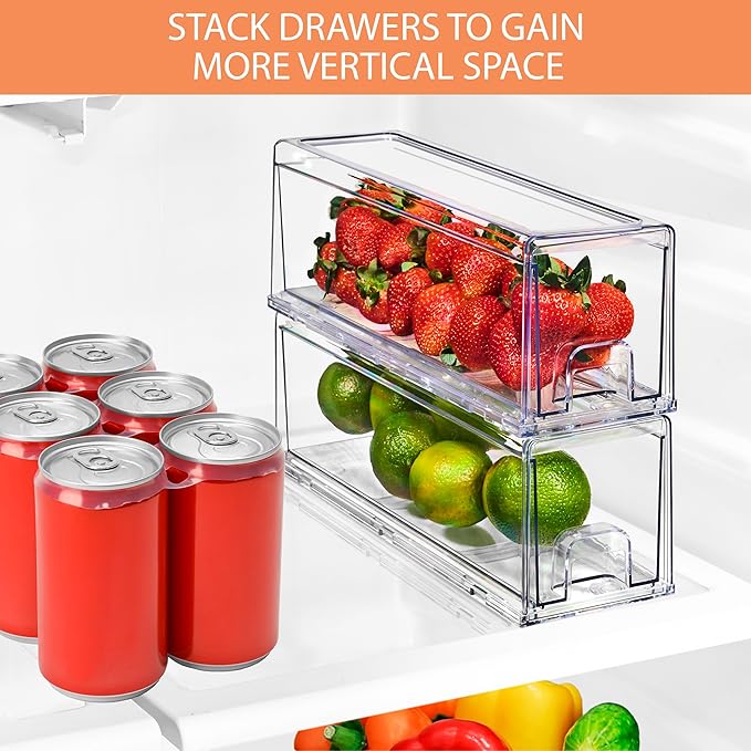 Sorbus Small Clear Storage Drawers (2 Pack)