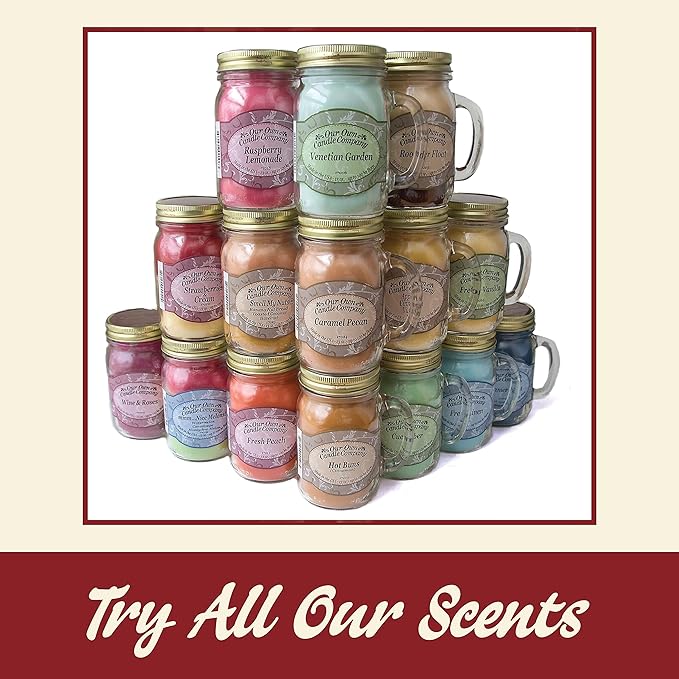 Our Own Candle Company Hot Apple Pie Scented Mason Jar Candle, 100 Hour Burn Time, Made in The USA - 13 Ounces