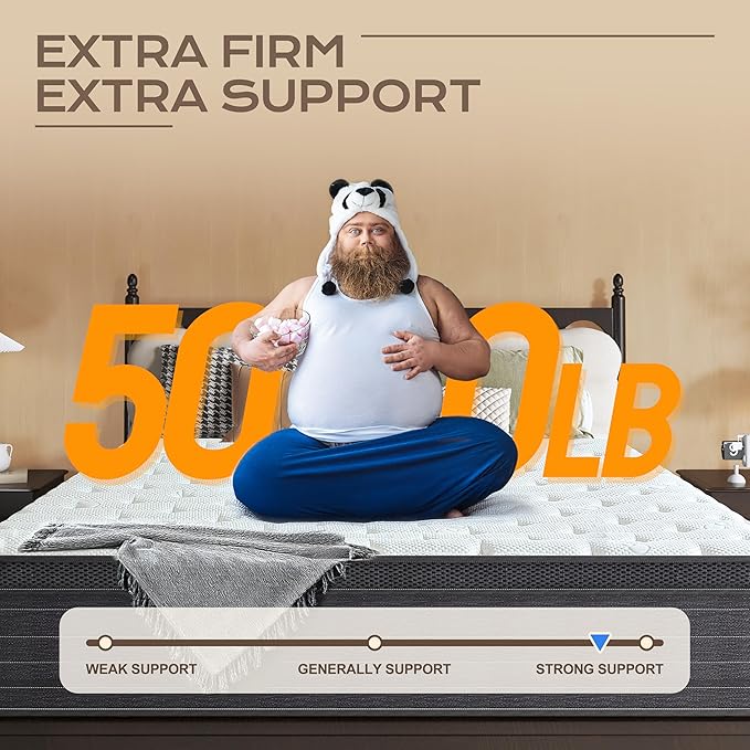 14 Inch Cal King Hybrid Mattress, Medium-Firm, Pressure Relief & Motion Isolation Memory Foam w/Pocket Springs, Cooling, Hypoallergenic, Ideal for Back Pain, Side Sleepers, Plus-Size Sleepers