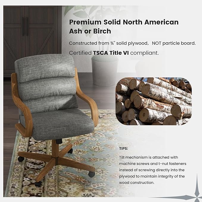 Chromcraft Douglas Set of 4 Casual Dining Chairs Classic Swivel Tilt Dinning Chairs with Casters, Wooden Arm Metal Pedestal Base Chairs with Rolling Wheels for Kitchen & Dining Room