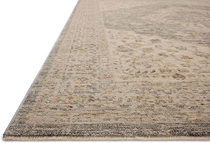 Loloi Magnolia Home by Joanna Gaines Junie Collection JUE-05 Denim/Natural 7'-10" x 7'-10", .38" Pile Height, Round Area Rug