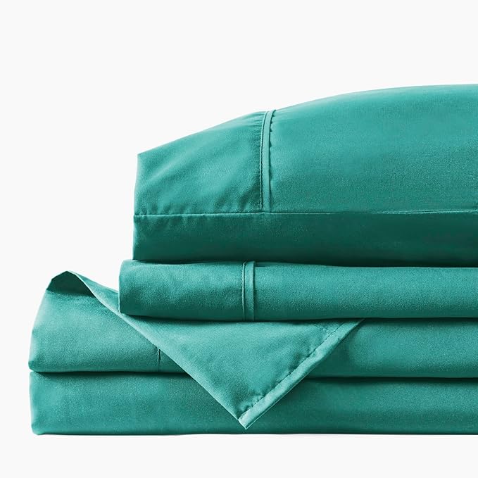 PeachSkinSheets The Real Teal Sheet Set - 1500tc Level of Softness - Extra Soft Cooling Sheets for Hot Sleepers and Night Sweats - XL Twin Size