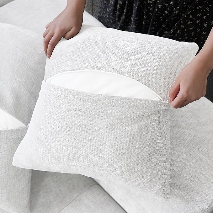 JACH 2 Seater Sofas Sectional Couches, Modern Love Seat Office Couch, Loveseat Modular Couch, Cozy Sleeper Sofa for Apartment, Bedroom, Living Room (Linen Fabric, White)