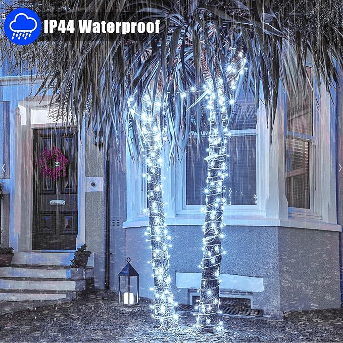 800 LED Christmas Lights Outdoor 262FT Christmas String Lights 8 Modes Clear Wire Waterproof Plug in Twinkle Fairy String Lights for Indoor Outdoor Home Party Garden Decoration, Cool White