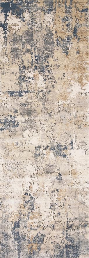 Loloi Teagan Collection TEA-06 Sand/Mist 6'-7" x 9'-2" Area Rug, Large, Soft Neutral Rug, High-Traffic for Living Room, Bedroom, Home Office, Dining Area