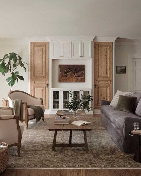 Loloi Magnolia Home by Joanna Gaines Junie Collection JUE-06 Lagoon/Natural 3'-11" x 5'-7", .38" Pile Height, Accent Rug