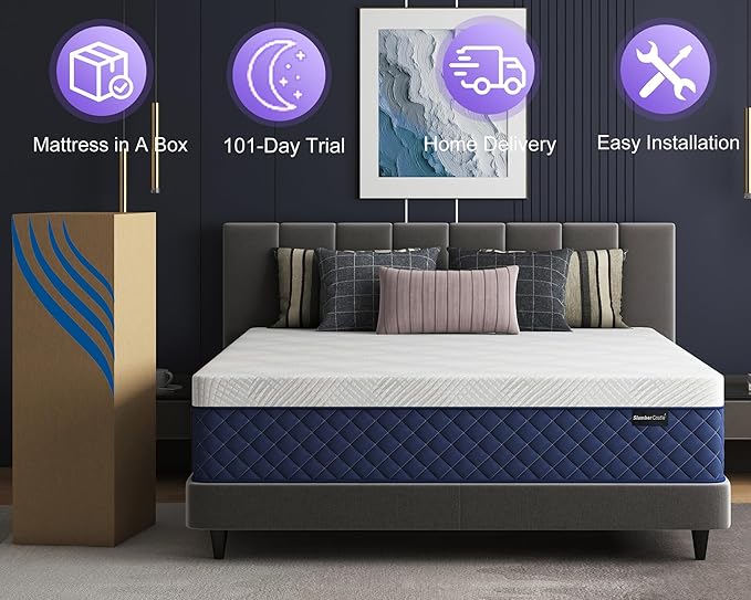 Twin Mattresses, 12 Inch Hybrid Twin Mattress in a Box, Memory Foam and Individual Pocket Spring Breathable Comfort for Sleep Supportive and Pressure Relief, CertiPUR-US, 39"*75"*12"