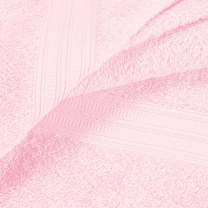 BOUTIQUO Cotton 2 Pack Oversized Bath Towel Set, Large Bath Towels 27x54, Ultra Soft, Absorbent, Compact, Quick Drying and Lightweight, Eco-Friendly and 100% Recyclable Towel Set - Pink