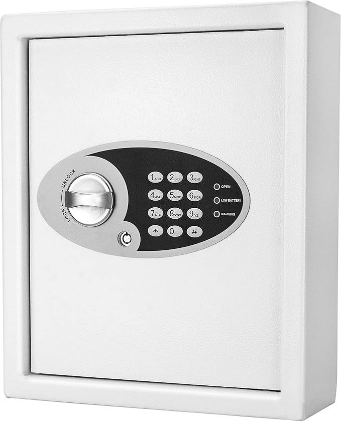 Barska 48-Key Wall Mount Key Cabinet Safe – Digital Keypad Lock Box with Numbered Hooks, Drop Slot, Color Tags & Backup Keys – Steel Construction for Home, Office, Business, School, Hotel