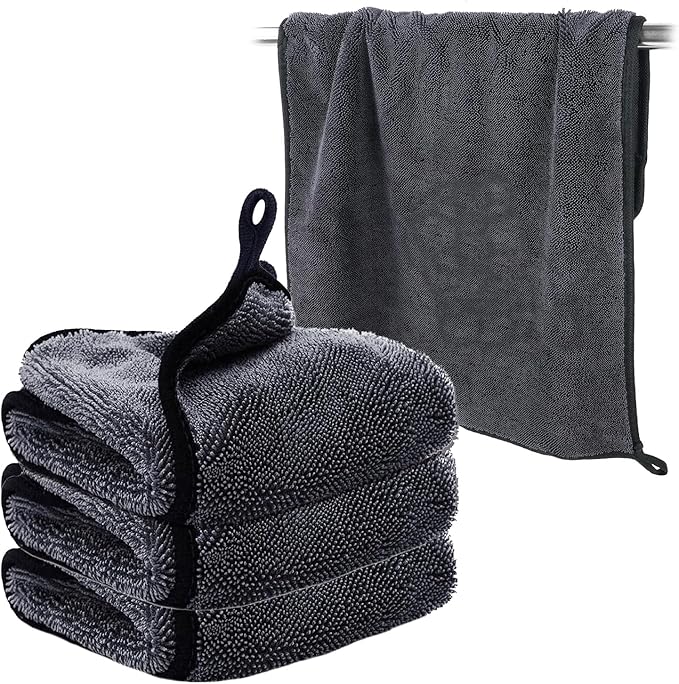 Shiny Bath Wipes Cleaning Cloths,3pcs Shiny Bath Drying Towels,Shower Doors Drying Towels,16*16" Streak Free Glass Window Car Mirror Super Absorben Microfiber Cleaning Cloths (3pcs grey 16*16″)
