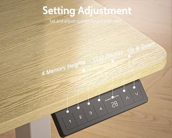 48x24 Inches Electric Standing Desk with 2 Drawers, Height Adjustable Stand up Desk for Home Office, Ergonomic Sit to Stand Table with Storage Shelf, DIY Board, Hooks, Oak