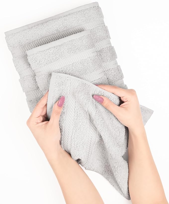 American Soft Linen 35x70 Jumbo Large Bath Towels, 600 GSM 100% Cotton Turkish Bath Sheet, Oversized Luxury Bath Towels for Bathroom Beach and Pool, Silver Grey
