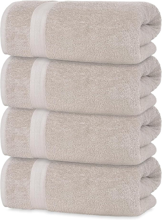 Quick-Dry, Soft & High Absorbent Hand Towels 16"x29" Cotton Turkish Hand Towel Set of 4 | Daily Use 100% Cotton Towels for Bathroom Gym & More | Bathroom Hand Towels (4 Pcs, Ice Silver)