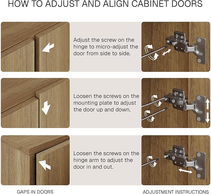 BELLEZE Set of 3 Fluted Sideboard Buffet Cabinet with Storage, Mid-Century Modern Console Table with Symmetrical Arched Doors, Elegant Credenza for Dining Room, Kitchen, and Living Room, Camel