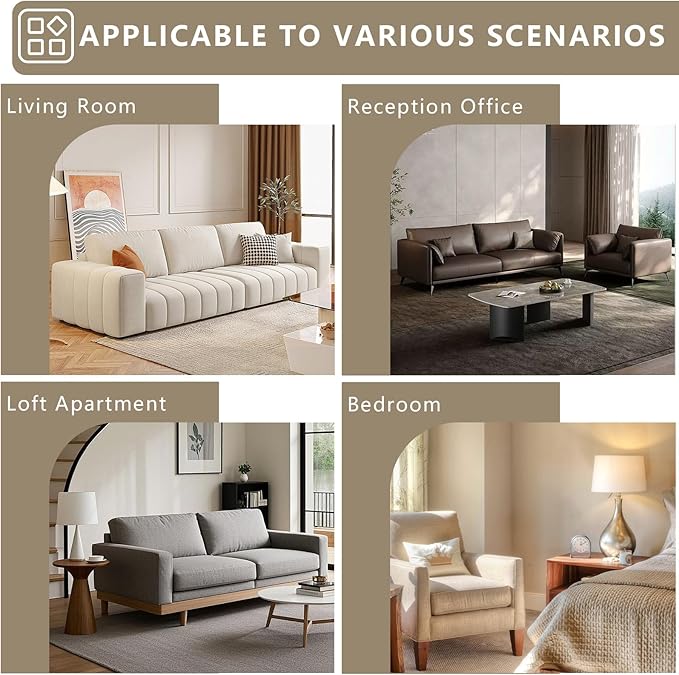 111" Cloud Sectional Couch with U-Shaped Chaise, Corduroy Sectional Sofa with Ottoman, Boneless Couch with Deep Seat in a Box for Living Room, No Assembly Required (White)