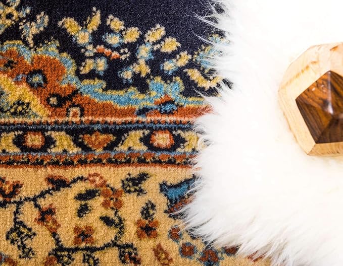 Unique Loom Reza Collection Traditional Persian Style Area Rug, Runner 3' 0" x 16' 5", Navy Blue/Ivory