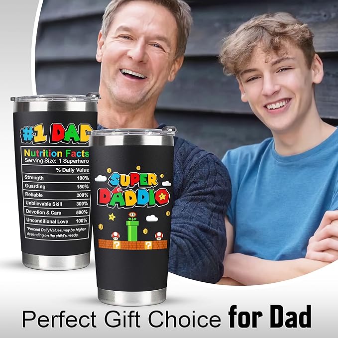 Christmas Gifts for Dad, Men - Gifts for Dad from Daughter, Son - Dads Birthday Gift Ideas, Happy Birthday gifts for Dads, Fathers - Best Dad Ever Gift, Present for dads - 20 Oz dad Tumbler