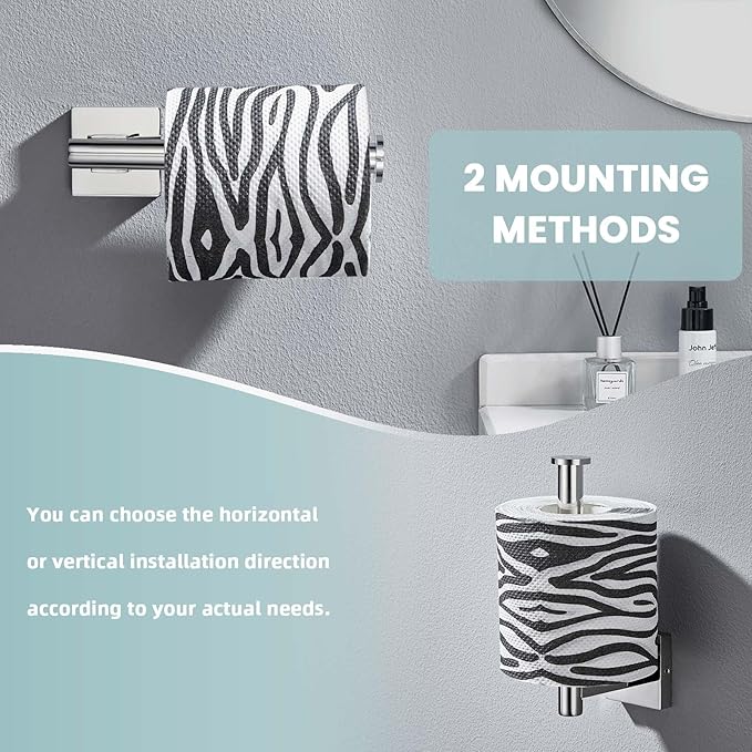 Suyar Polished Chrome Toilet Paper Holder, SUS 304 Stainless Steel Wall Mount Toilet Roll Holder, TP Hanger for Bathroom