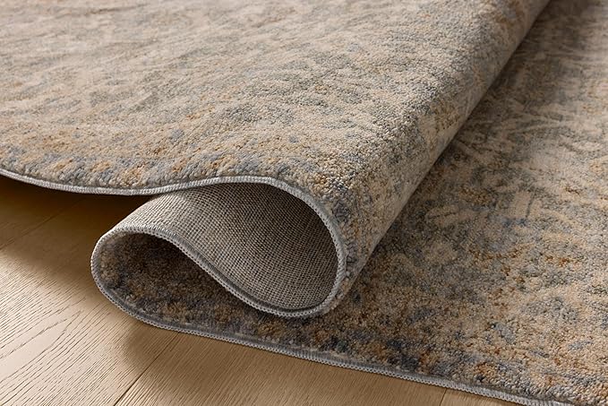 Loloi Magnolia Home by Joanna Gaines Junie Collection JUE-01 Blue/Natural 2'-7" x 8'-0", .38 Pile Height, Runner Rug