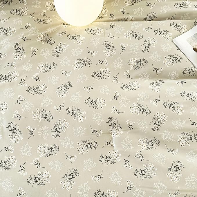 EAVD Boho Floral Comforter Set Queen Soft Washed Microfiber Garden Beige Floral Bedding Queen Comforter Set Reversible Botanical Bedding Set with 2 Pillowcases