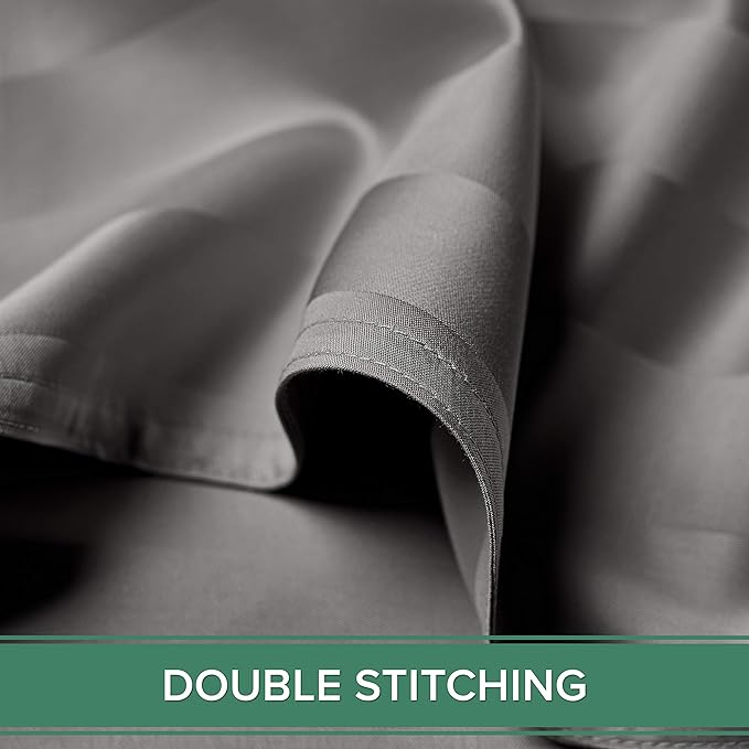 Pure Bamboo King Sheets, Genuine 100% Organic Viscose Derived from Bamboo Bed Sheet Set, Luxuriously Soft & Cooling, Double Stitching, 2 Year Quality Promise (King, Jacquard Stone)