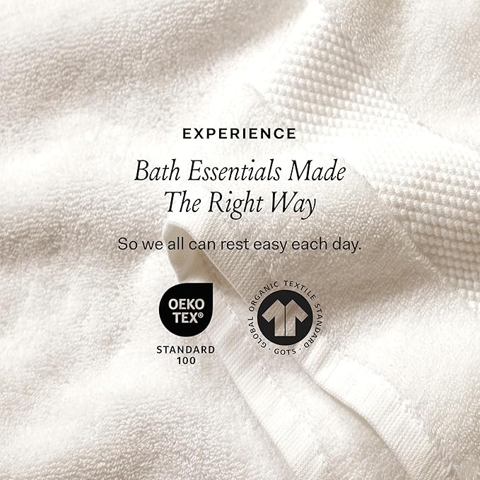 BOLL & BRANCH Plush Bath Sheet Set - Shore - 6 Piece - Includes 2 Oversized Bath Sheets, 2 Hand Towels & 2 Washcloths - 100% Organic Cotton - Ultra Soft & Luxurious - Quick Absorbing