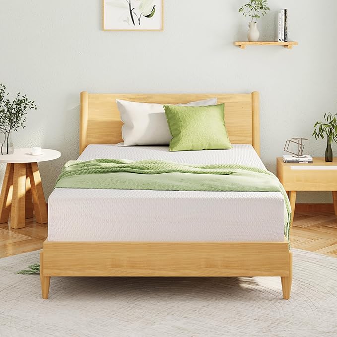 EGOHOME 6 Inch Full Size Mattress for Kids, Memory Foam Mattress with Cooling Green Tea Gel, Relieve Pressure with Medium Firm Support, CertiPUR-US Certified, 75''L x 54''W, White