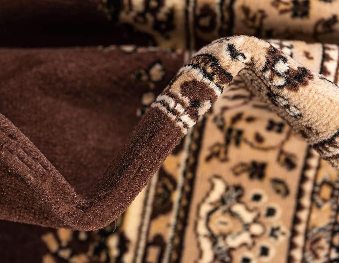 Unique Loom Reza Collection Traditional Persian Style Area Rug, 5 x 8 ft, Brown/Ivory
