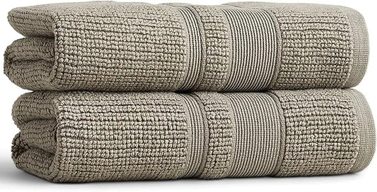 Preston Lane Douro Hand Towel Set – 2 Pack Luxury Cotton Towels, Ultra Soft & Absorbent, Quick-Dry Spa-Quality Bathroom Towels, Made in Portugal, Eucalyptus