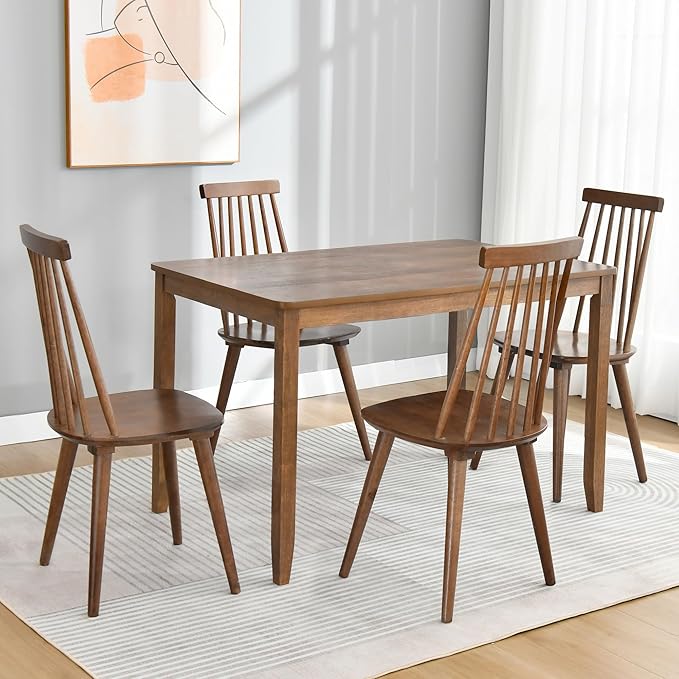 DUHOME Dining Chairs Set of 2 Wood Dining Room Chair Brown Spindle Side Kitchen Room Country Farmhouse Chairs Walnut