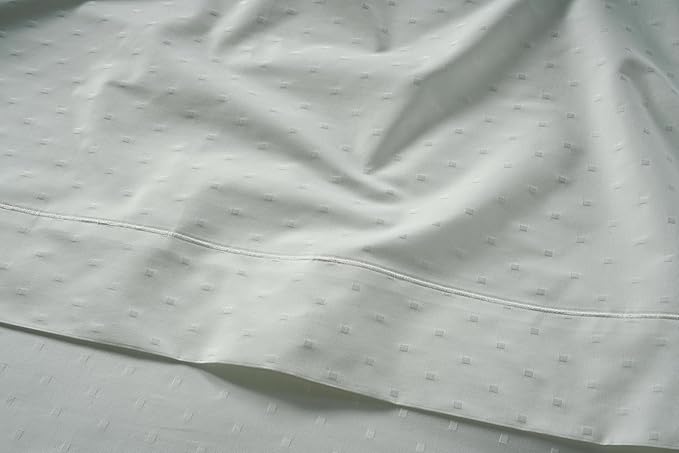 LANE LINEN 100% Egyptian Mercerized Cotton Twin Bed Sheet Set, Eco Friendly No Pill Fade Resistant 15 inch Deep Pocket Twin Sheet Sets Elegant Jaquard Swiss Dot - Mineral