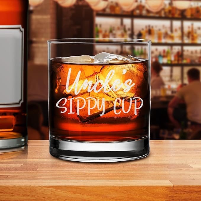 Uncle's Sippy Cup Whiskey Glass - Funny Birthday Gift for Uncle