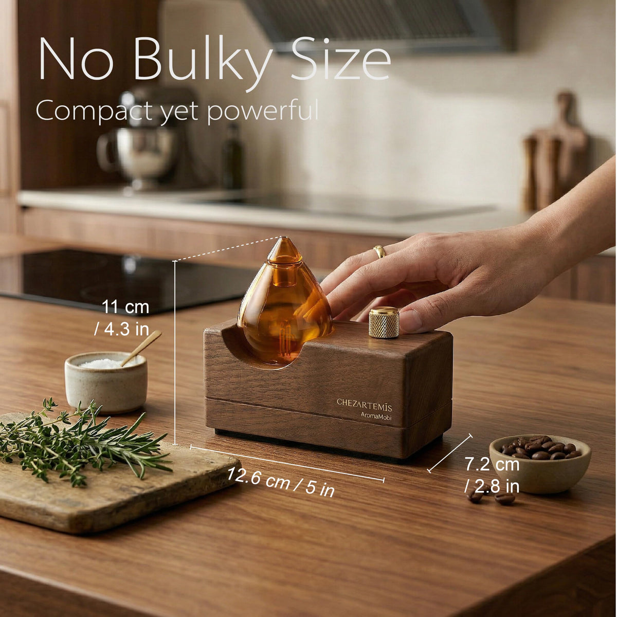 chezArtemis Amber Retro Waterless Essential Oil Diffuser for Aromatherapy