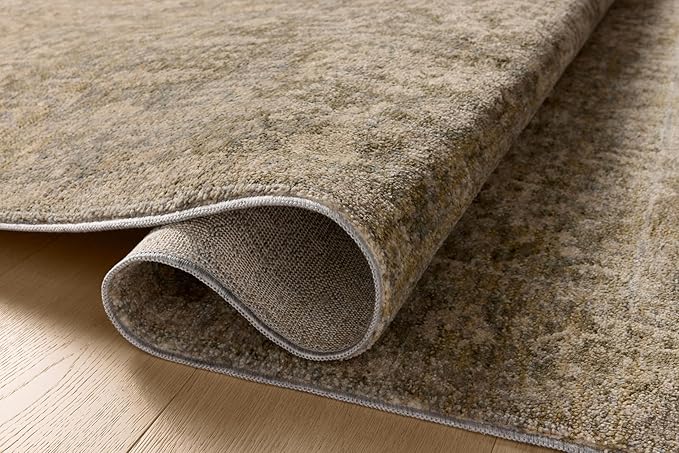 Loloi Magnolia Home by Joanna Gaines Junie Collection JUE-02 Moss/Natural 9'-6" x 9'-6", .38" Pile Height, Round Area Rug