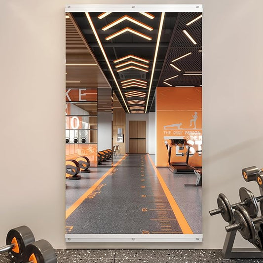 ROOMTEC Home Gym Mirror 72"x36" Frameless Wall Mounted Fitness Mirror, Large Tempered Glass Full Length for Yoga, Dance Studio, Workout Room