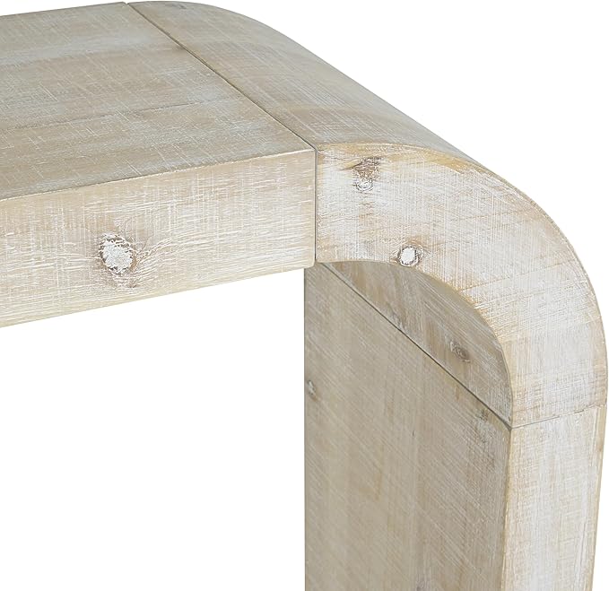 Modern Curved Console Table 52-Inch Narrow Entryway Sofa Table for Living Room Entrance Hallway Furniture, Natural