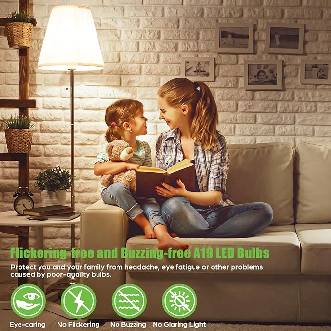 LED Light Bulbs 100W Equivalent 1500 Lumens, A19 13W 3000K Soft White Non-Dimmable, Super Bright No Flicker Standard E26 Edison Screw Bulbs for Home, Bedroom, Office Lamp, 12-Pack