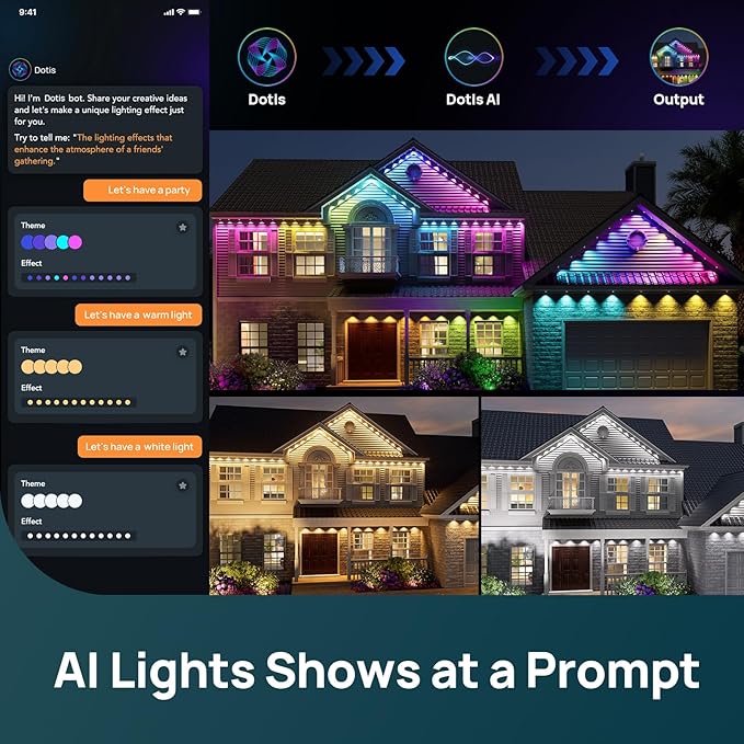 Linkind Permanent Outdoor Lights HP5,Smart AI RGBTW 100ft Christmas Lights Outdoor, 85 Scenes Modes for Daily Holiday Christmas Decorations,IP67 Waterproof, Works with Alexa,Google Assistant