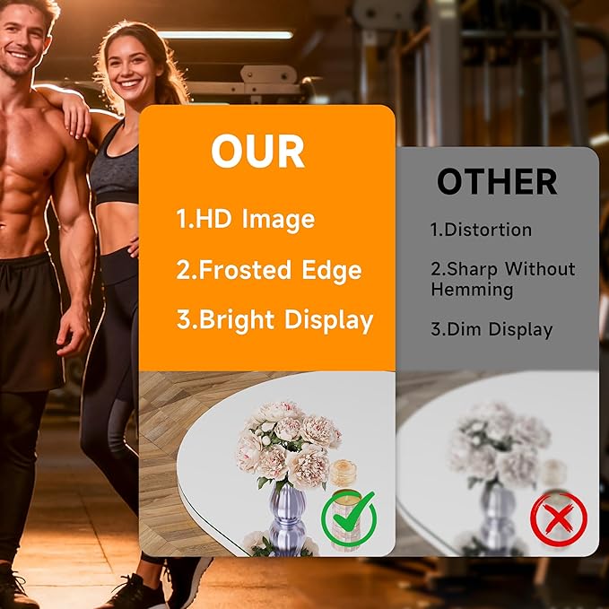 Hasipu 75" x 40" Arched Rolling Home Gym Mirror with Wheels, 360° Swivel Body Mirror with HD Tempered Glass, Large Floor Mirror for Yoga Room, Dance Studio, Bedroom & Home Gym