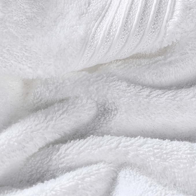 Superior Heritage Egyptian Cotton Bath Towel Set, Large Body Towels for Home Bathroom, Master, Guest Bath Decor, Plush, Absorbent Basics, Spa, Hotel, Resort, Luxury Essentials, Set of 4, White