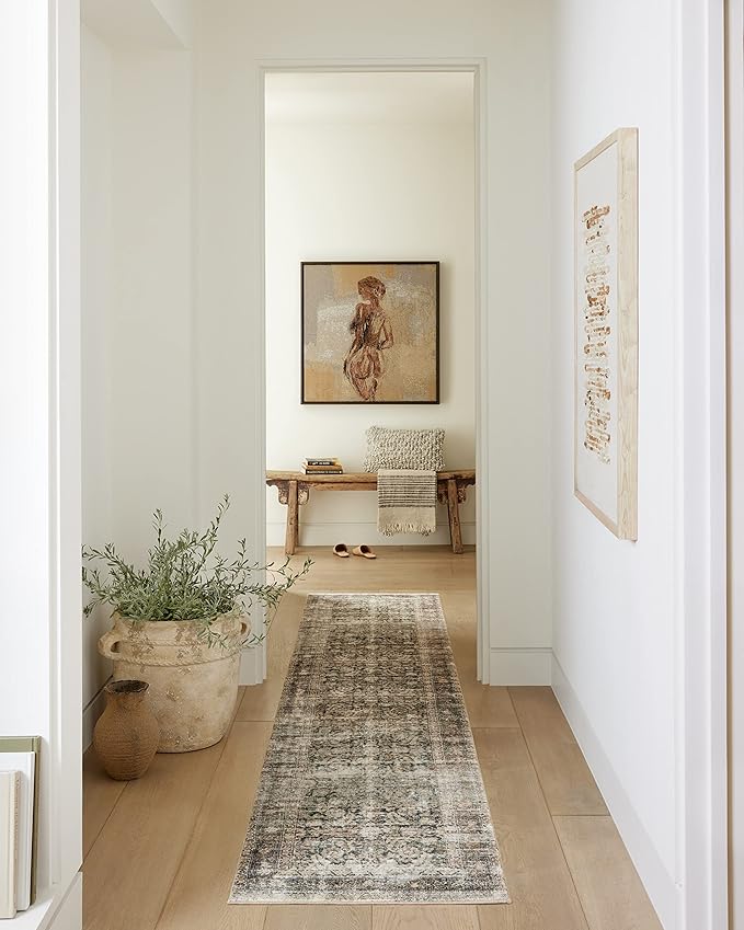 Loloi Amber Lewis Morgan Collection MOG-02 Navy/Sand 2'-3" x 7'-6" 38" Thick Runner Rug feat. CloudPile, Neutral, Room Décor, Vintage Inspired, Livingroom, Bedroom, Dining Area