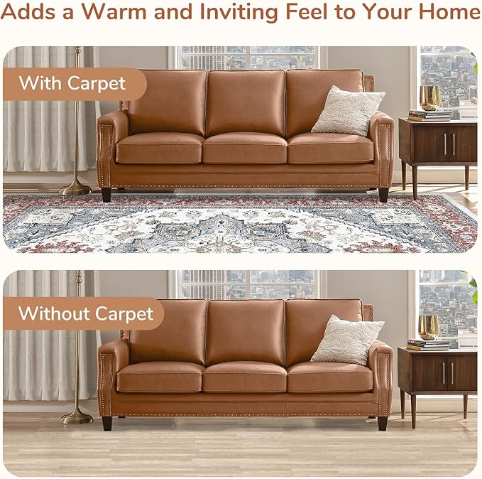 OPPODREAM Thin Entryway Rug 2x10, 2x10 Rug Runner, Washable Hallways Carpet 2 x 10 with Non Slip Backing, Low-Pile Bedside Carpet 2 x 10, Long, Faux Cashmere, Red & Grey