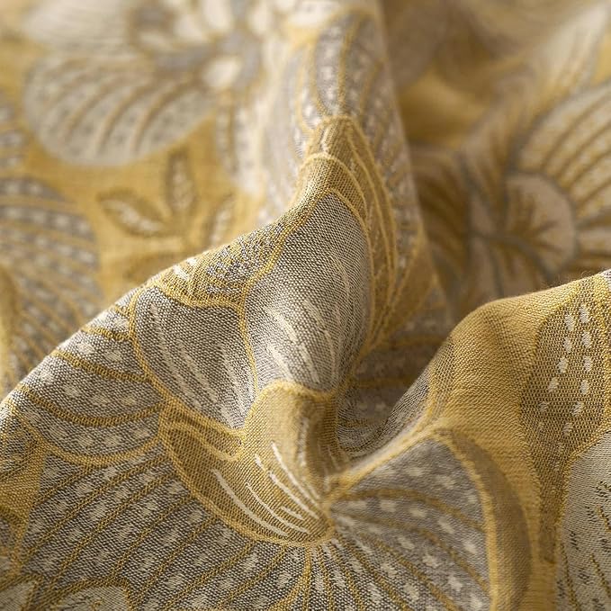 LifeTB Vintage Flower Duvet Cover King Yarn-Dyed Cotton Linen Textured Duvet Cover Jacquard Golden Floral Duvet Cover Bordered Garden Style Botanical Comforter Cover Chic Farmhouse Bedding Set King