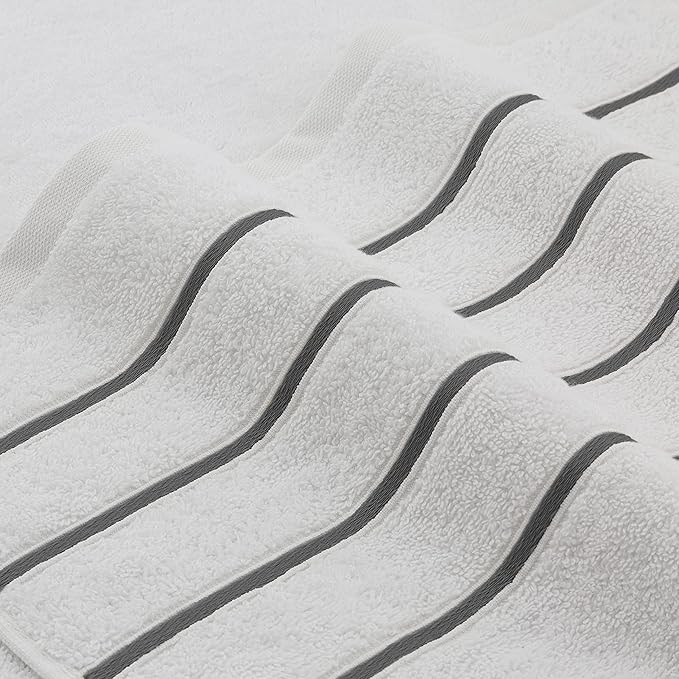 4 Packed White Bath Towel Set, 100% Turkish Cotton Bath Towels, 27x54 inTurkish Bath Towel Set for Bathroom, Dark Gray